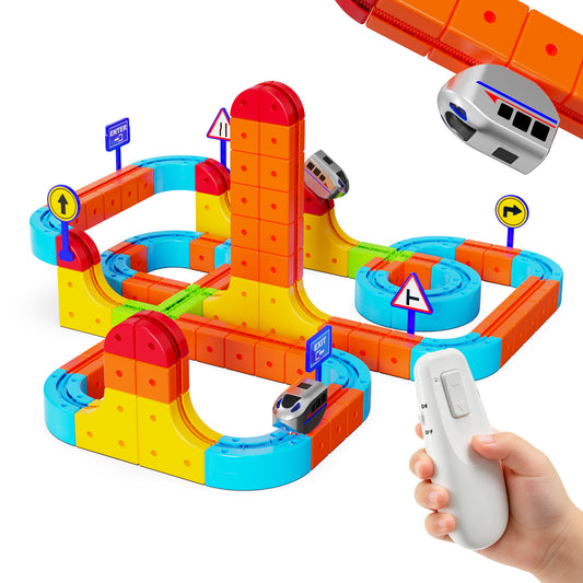 REARFIT Electric Train Set 3D Magic Flexible Race Track for Kids 3 4 5 6 7 8 Years Old, Educational STEM LearningToy for Boys Girls Birthday, Deluxe Set(147 Piece)