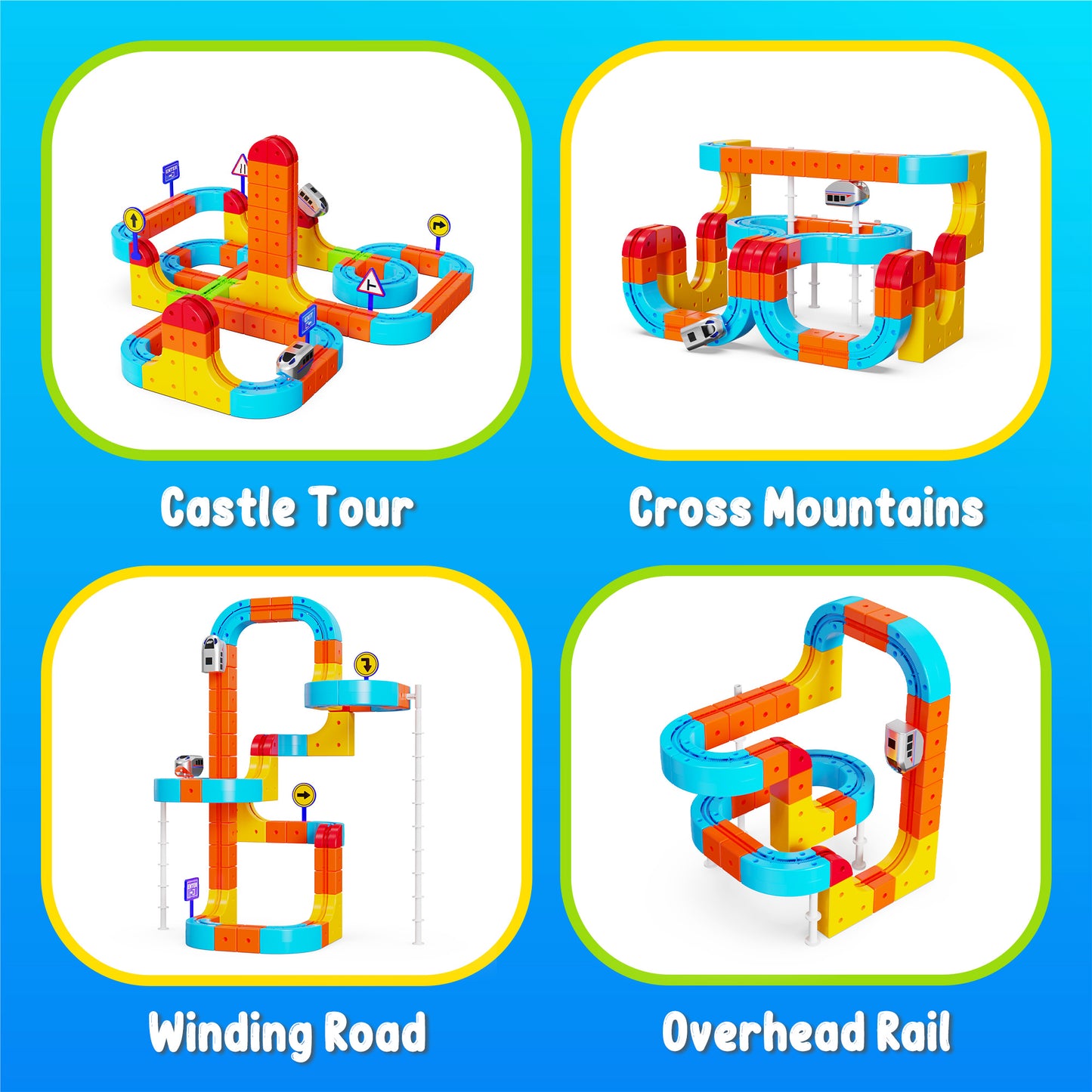 REARFIT Electric Train Set 3D Magic Flexible Race Track for Kids 3 4 5 6 7 8 Years Old, Educational STEM LearningToy for Boys Girls Birthday, Deluxe Set(147 Piece)
