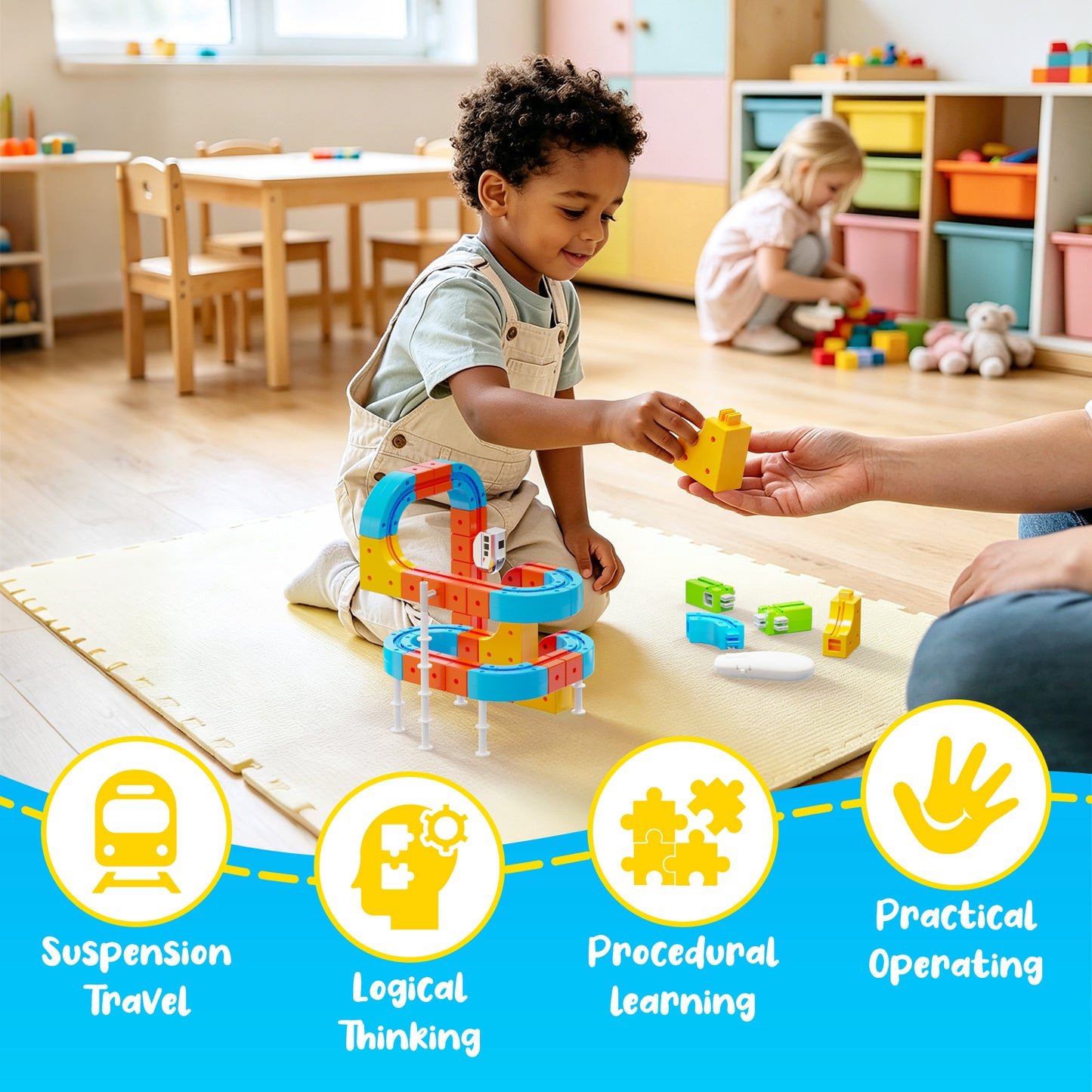 REARFIT Electric Train Set 3D Magic Flexible Race Track for Kids 3 4 5 6 7 8 Years Old, Educational STEM LearningToy for Boys Girls Birthday, Deluxe Set(147 Piece)