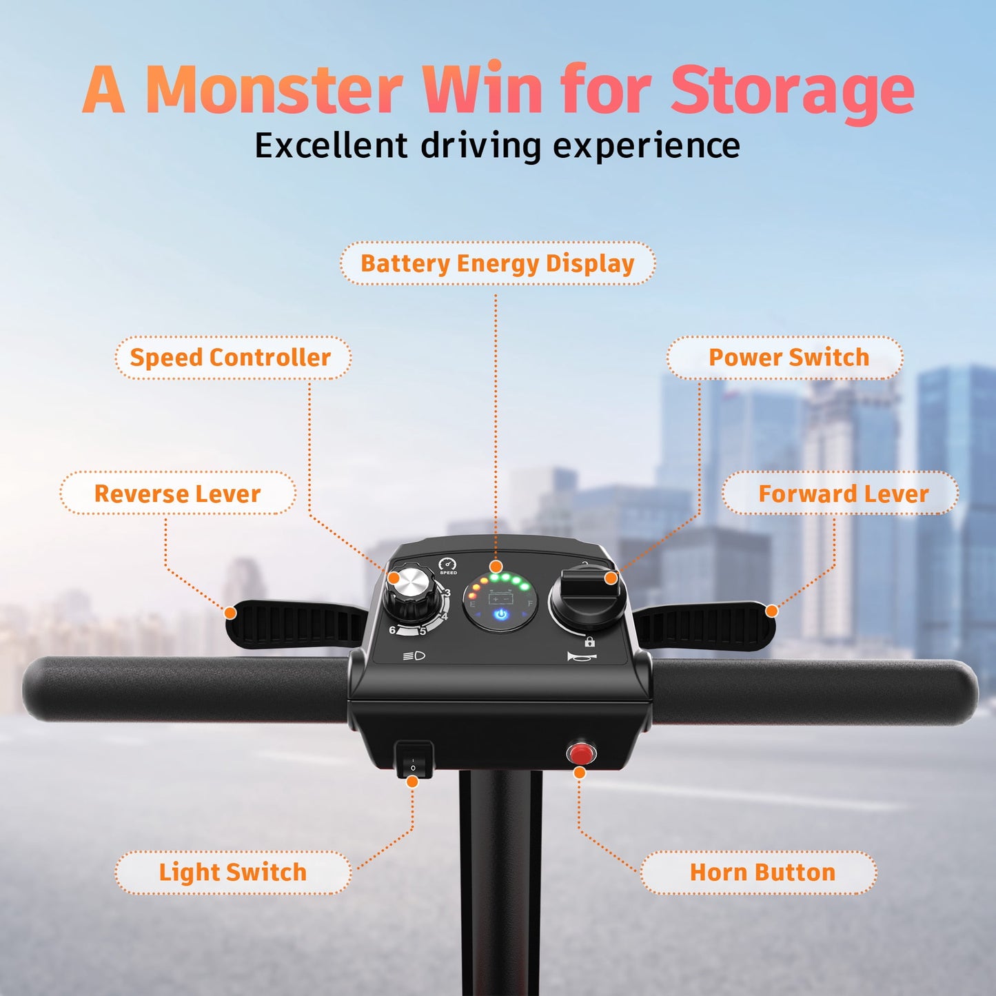 EAGLOG Light Weight 4 Wheels Mobility Scooter for Seniors, Electric Folding Wheelchair Device for Travel, Blue