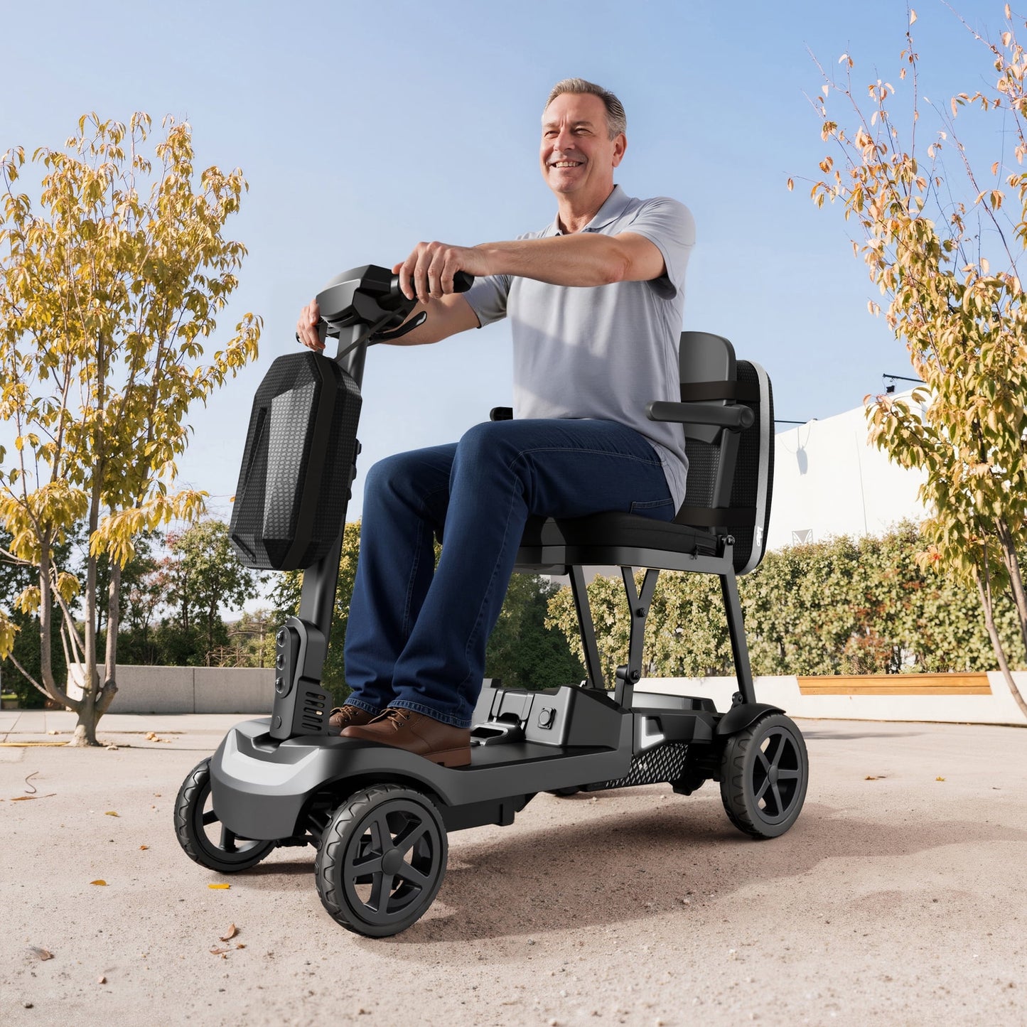 EAGLOG YL-985s Foldable Mobility Scooter for Seniors, 43Lbs Lightweight Aluminum Electric Wheelchair, 2 Lithium Battery, Black