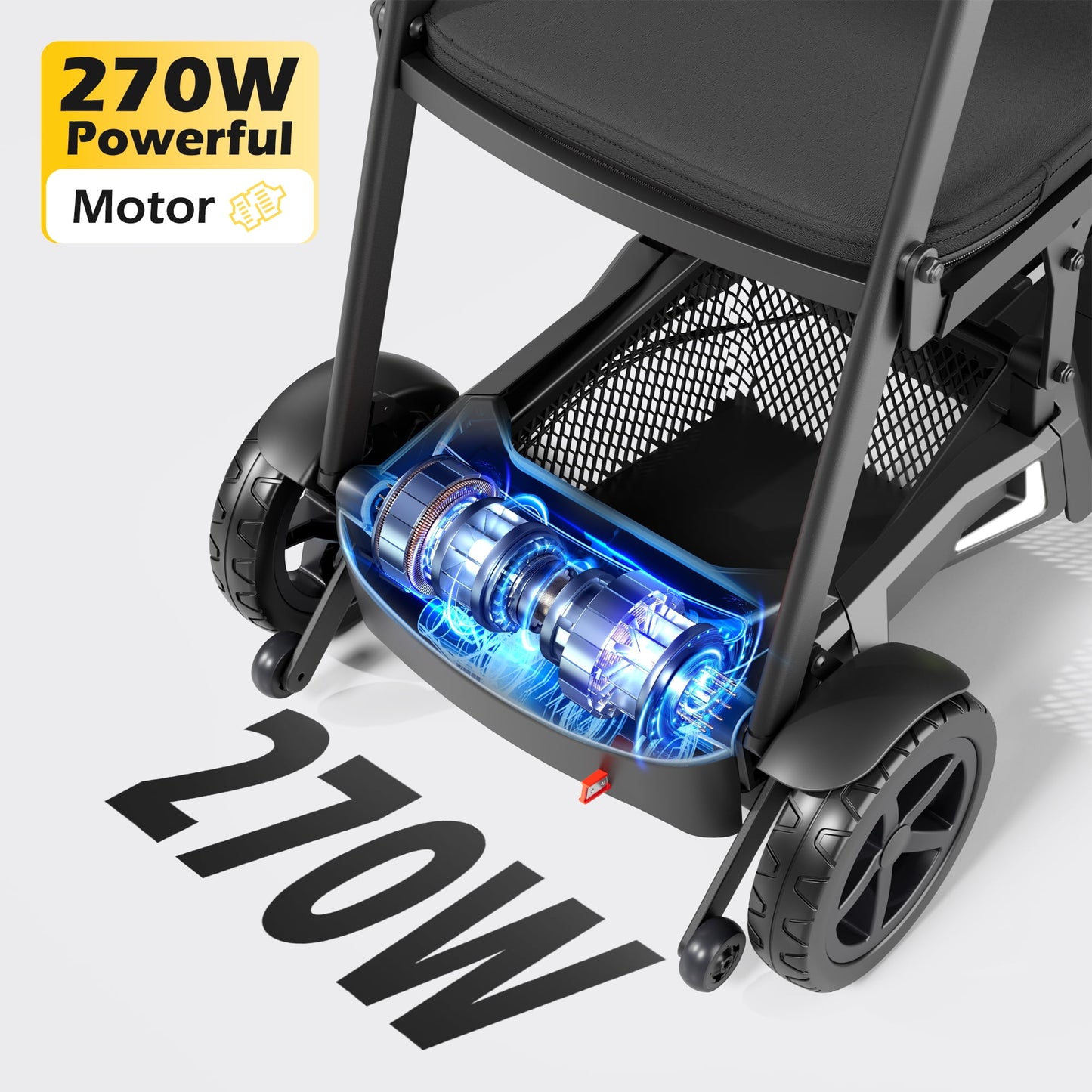 EAGLOG YL-985s Foldable Mobility Scooter for Seniors, 43Lbs Lightweight Aluminum Electric Wheelchair, 1 Lithium Battery, Black