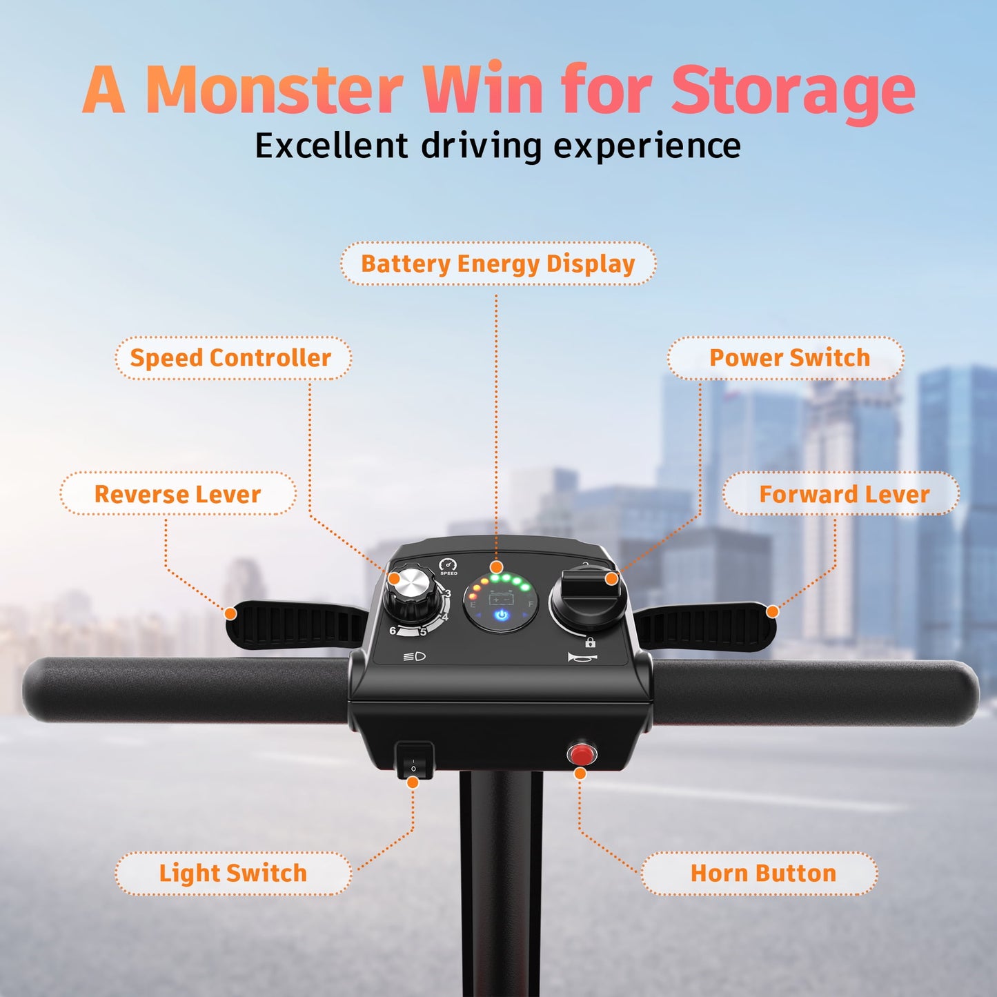 EAGLOG Light Weight 4 Wheels Mobility Scooter for Seniors, Electric Folding Wheelchair Device for Travel, Red