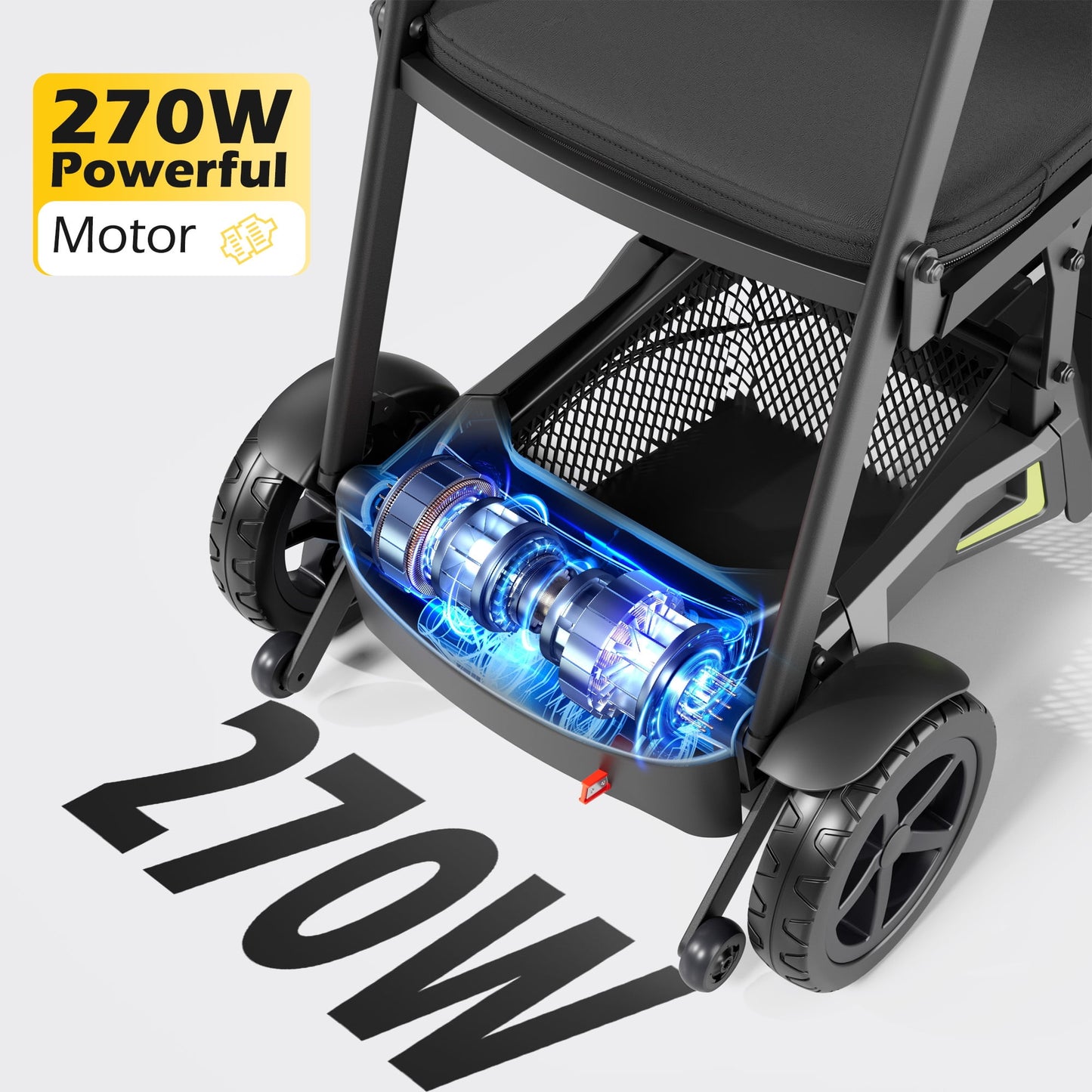 EAGLOG YL-985s Foldable Mobility Scooter for Seniors, 43Lbs Lightweight Aluminum Electric Wheelchair, 1 Lithium Battery, Black