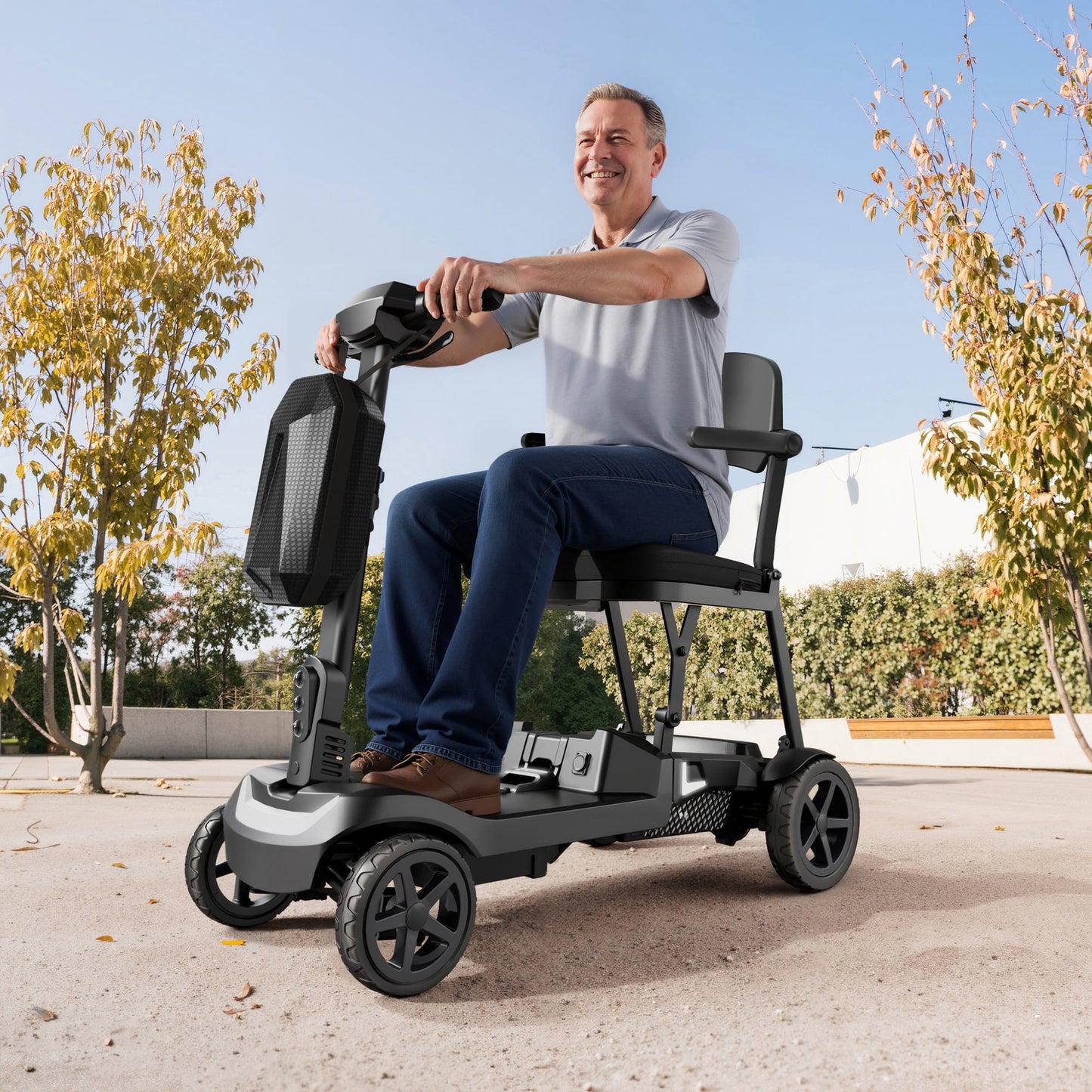 EAGLOG YL-985s Foldable Mobility Scooter for Seniors, 43Lbs Lightweight Aluminum Electric Wheelchair, 1 Lithium Battery, Black