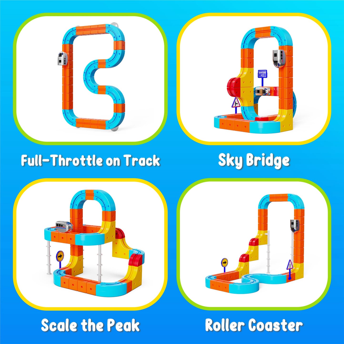 REARFIT Electric Train Set 3D Magic Flexible Race Track for Kids 3 4 5 6 7 8 Years Old, Educational STEM LearningToy for Boys Girls Birthday, Advanced Set(80 Piece)