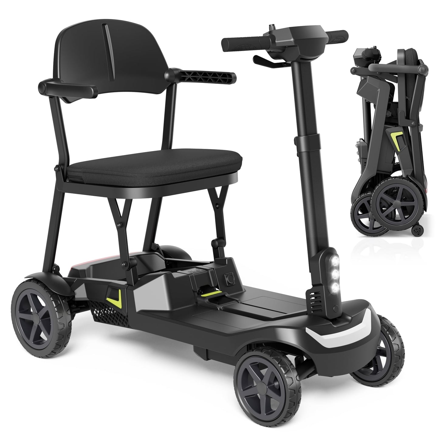 EAGLOG YL-985s Foldable Mobility Scooter for Seniors, 43Lbs Lightweight Aluminum Electric Wheelchair, 1 Lithium Battery, Black