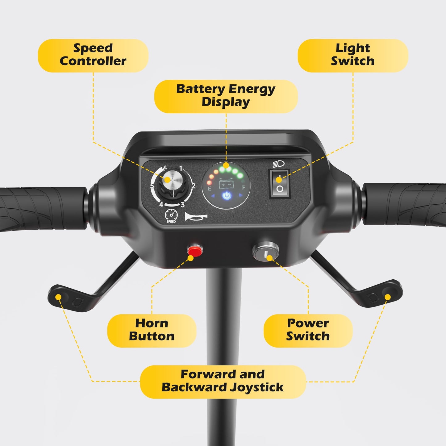 EAGLOG Upgrade 4 Wheels Mobility Scooter with Removable Battery, Compact Heavy Duty Mobile for Travel, Foldable Powered Wheelchair for Adult, 330lbs, Silver