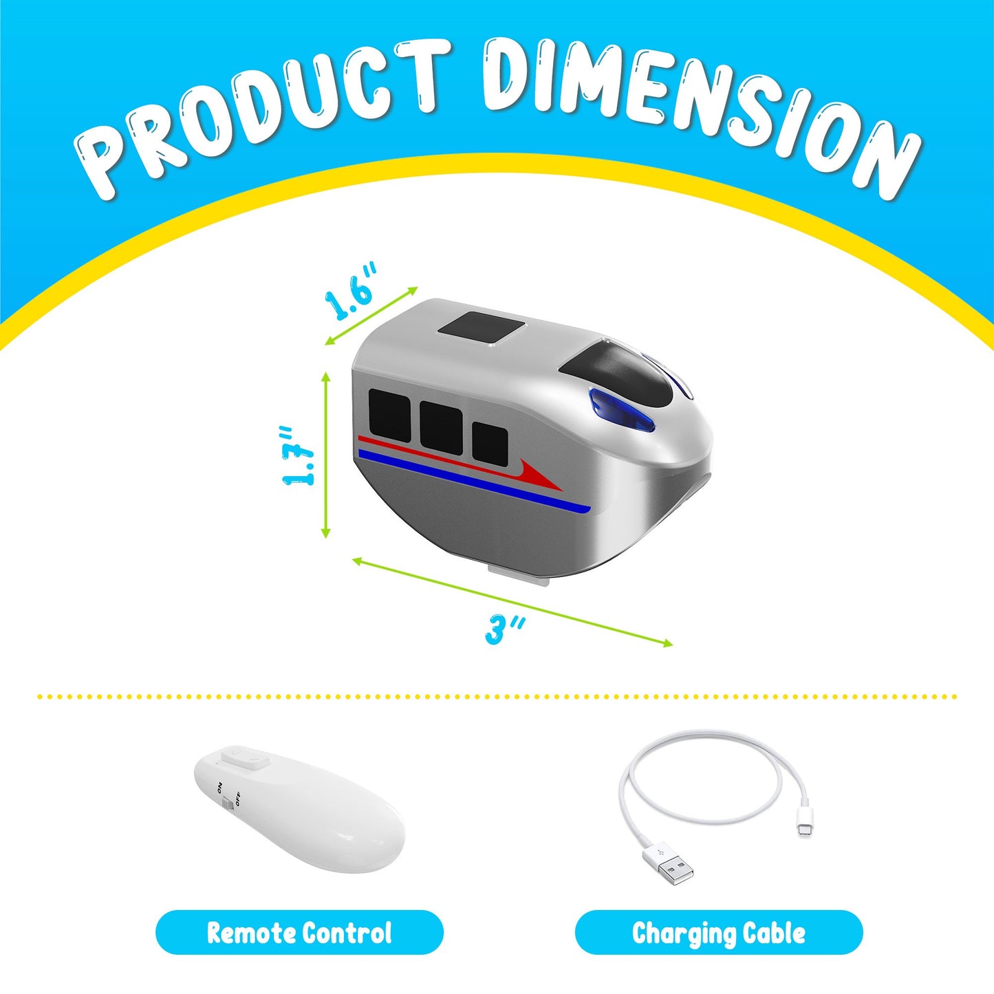 Only for REARFIT Remote Control Electric Train Sets | Non-Magnetic | USB Rechargeable Train Cars - Exclusively for REARFIT Electric Train Tracks